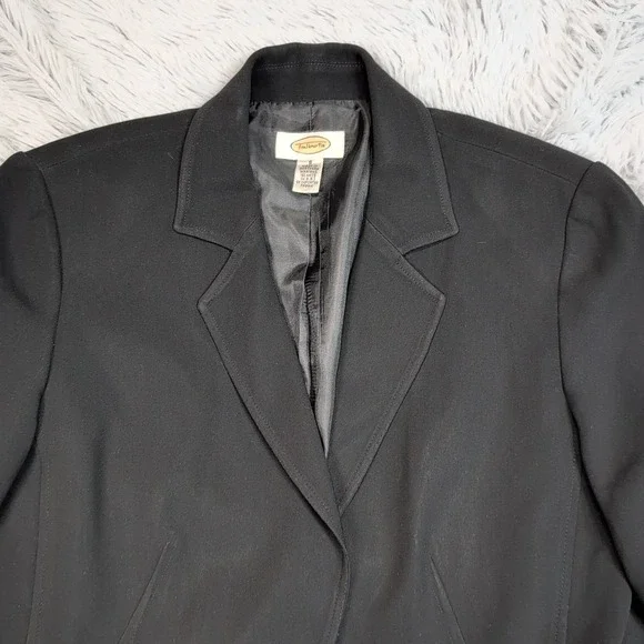 Vintage Talbots Jacket Womens 8 Black Blazer Preppy Career Comfort Pockets - Picture 9 of 10